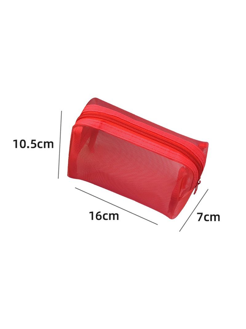 Portable Mesh Makeup Bag for Lipsticks, Earbuds & Cables